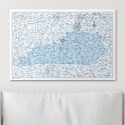 Push Pin Kentucky Map (Pin Board) - Light Blue Color Splash CM Pin Board