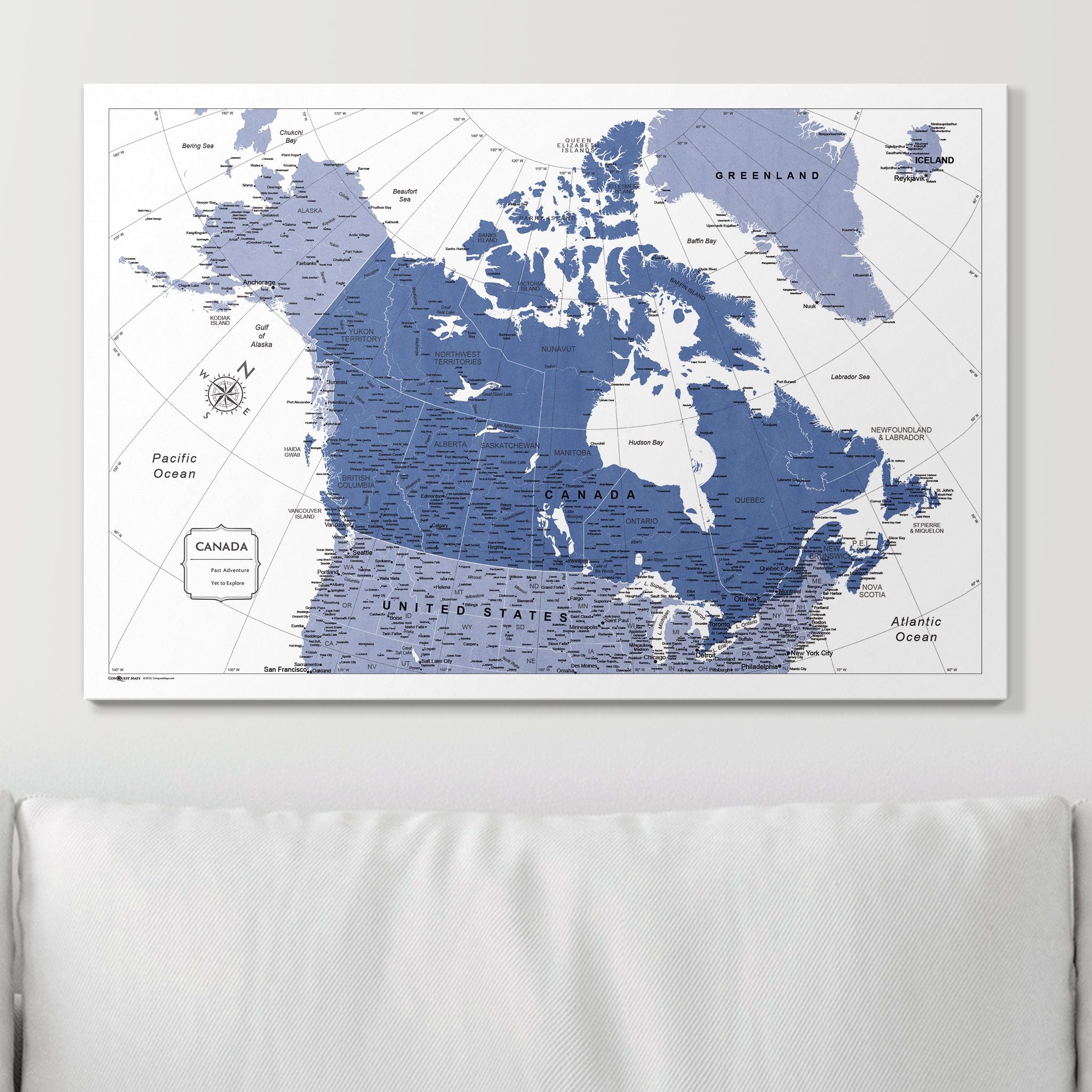 Push Pin Canada Map (Pin Board) - Navy Color Splash CM Pin Board