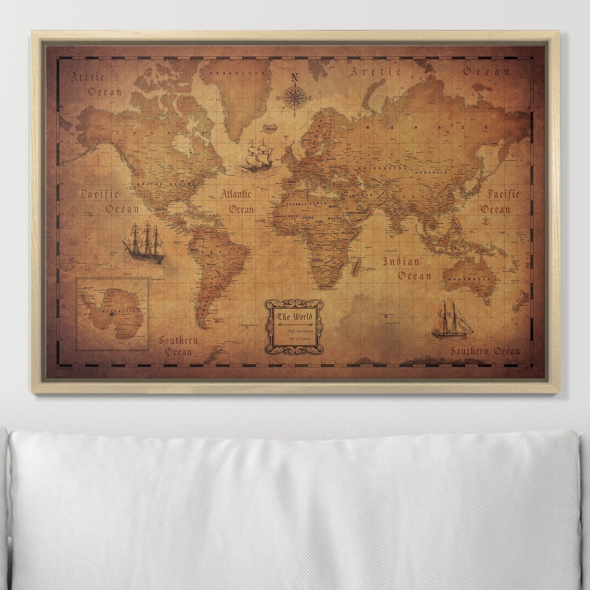 Push Pin World Map (Pin Board) - Golden Aged CM Pin Board