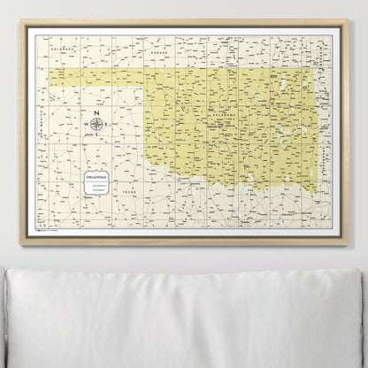 Push Pin Oklahoma Map (Pin Board) - Yellow Color Splash CM Pin Board