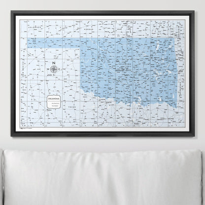 Push Pin Oklahoma Map (Pin Board) - Light Blue Color Splash CM Pin Board