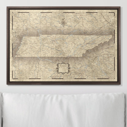 Push Pin Tennessee Map (Pin Board) - Rustic Vintage CM Pin Board