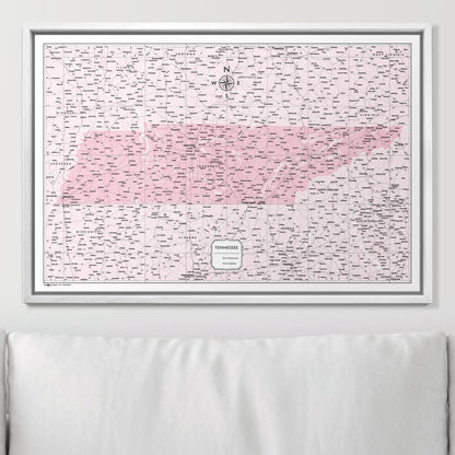 Push Pin Tennessee Map (Pin Board) - Pink Color Splash CM Pin Board