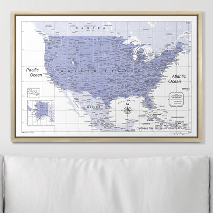 Push Pin USA Map (Pin Board) - Purple Color Splash CM Pin Board