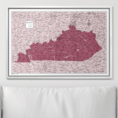 Push Pin Kentucky Map (Pin Board) - Burgundy Color Splash CM Pin Board