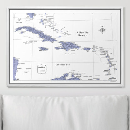 Push Pin Caribbean Map (Pin Board) - Purple Color Splash CM Pin Board