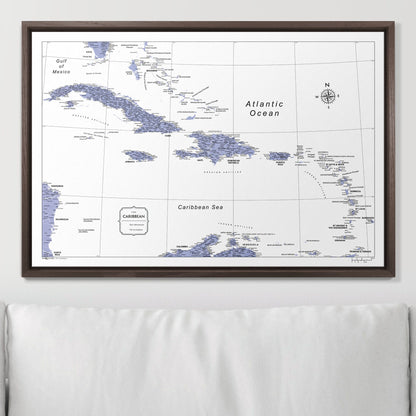 Push Pin Caribbean Map (Pin Board) - Purple Color Splash CM Pin Board