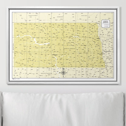 Push Pin North Dakota Map (Pin Board) - Yellow Color Splash CM Pin Board