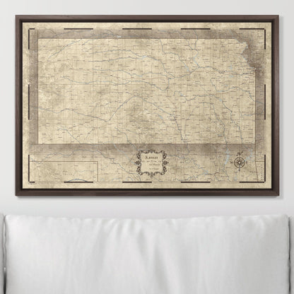 Push Pin Kansas Map (Pin Board) - Rustic Vintage CM Pin Board