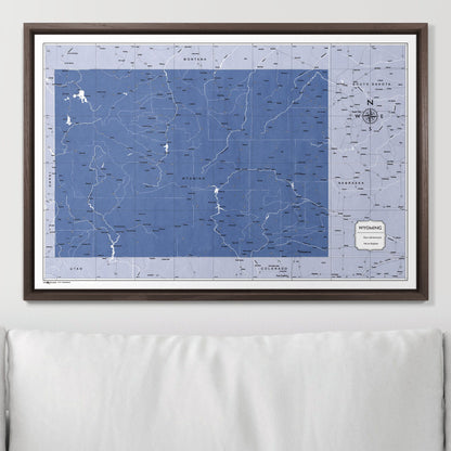 Push Pin Wyoming Map (Pin Board) - Navy Color Splash CM Pin Board