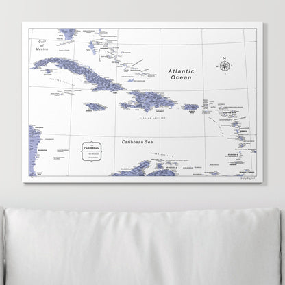 Push Pin Caribbean Map (Pin Board) - Purple Color Splash CM Pin Board