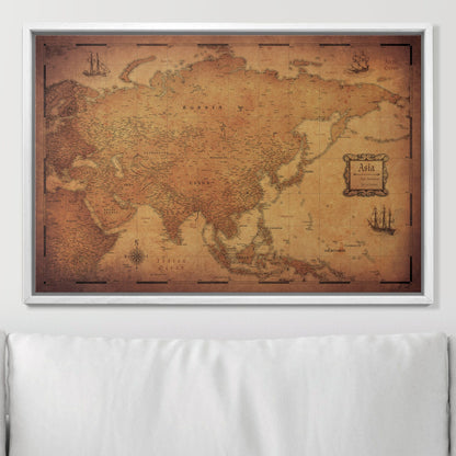 Push Pin Asia Map (Pin Board) - Golden Aged CM Pin Board