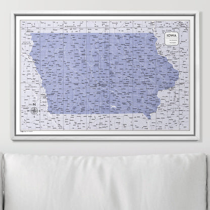 Push Pin Iowa Map (Pin Board) - Purple Color Splash CM Pin Board