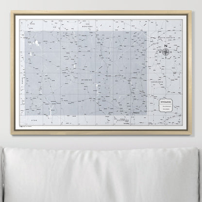 Push Pin Wyoming Map (Pin Board) - Light Gray Color Splash CM Pin Board