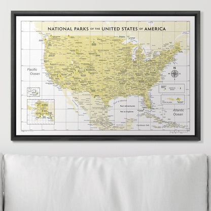 Push Pin National Parks Map (Pin Board) - Yellow Color Splash CM Pin Board