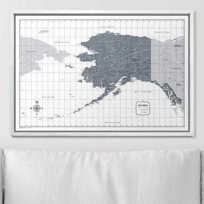 Push Pin Alaska Map (Pin Board) - Dark Gray Color Splash CM Pin Board