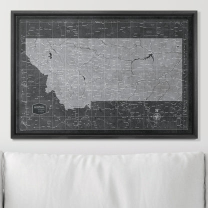 Push Pin Montana Map (Pin Board) - Modern Slate CM Pin Board