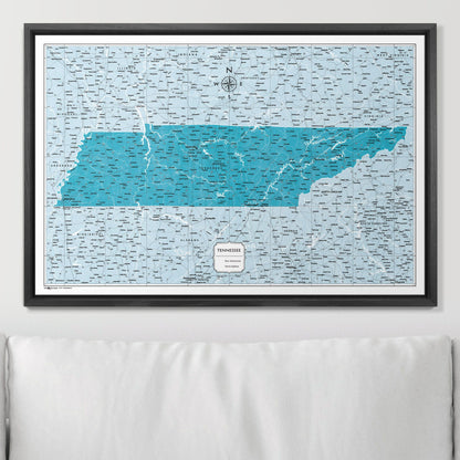 Push Pin Tennessee Map (Pin Board) - Teal Color Splash CM Pin Board