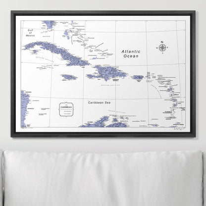 Push Pin Caribbean Map (Pin Board) - Purple Color Splash CM Pin Board