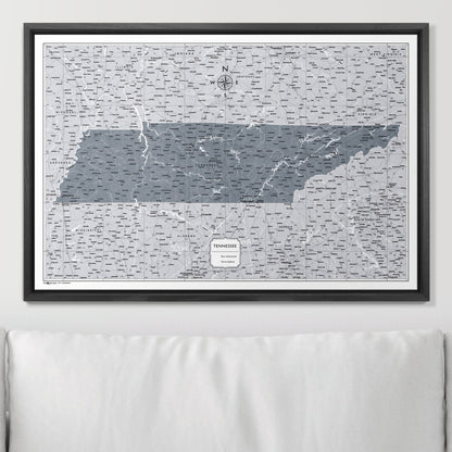 Push Pin Tennessee Map (Pin Board) - Dark Gray Color Splash CM Pin Board