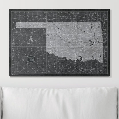 Push Pin Oklahoma Map (Pin Board) - Modern Slate CM Pin Board