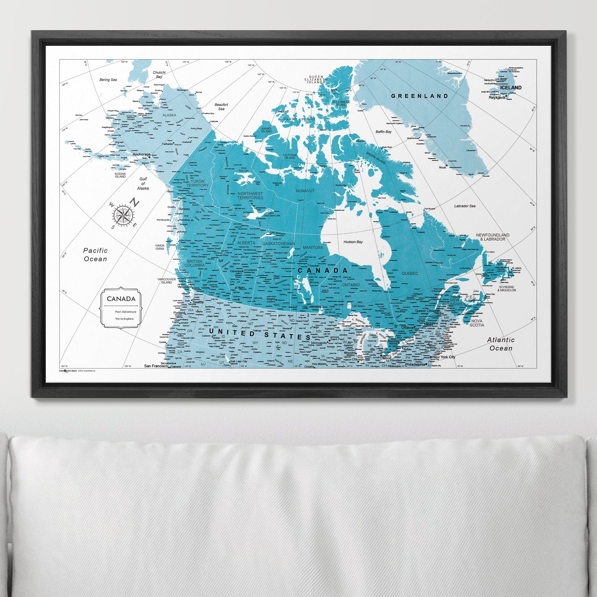 Push Pin Canada Map (Pin Board) - Teal Color Splash CM Pin Board