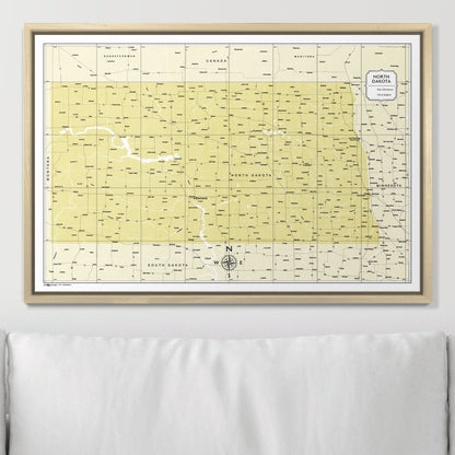 Push Pin North Dakota Map (Pin Board) - Yellow Color Splash CM Pin Board