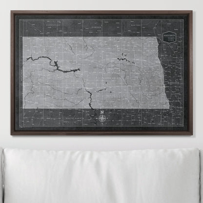 Push Pin North Dakota Map (Pin Board) - Modern Slate CM Pin Board