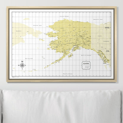 Push Pin Alaska Map (Pin Board) - Yellow Color Splash CM Pin Board