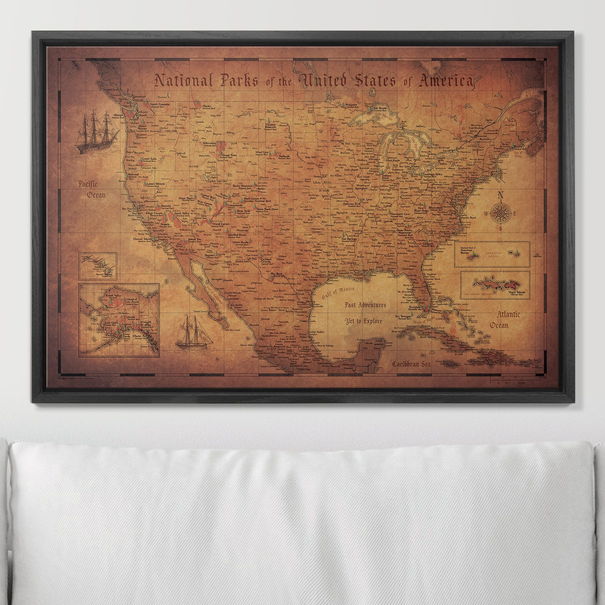 Push Pin National Parks Map (Pin Board) - Golden Aged CM Pin Board