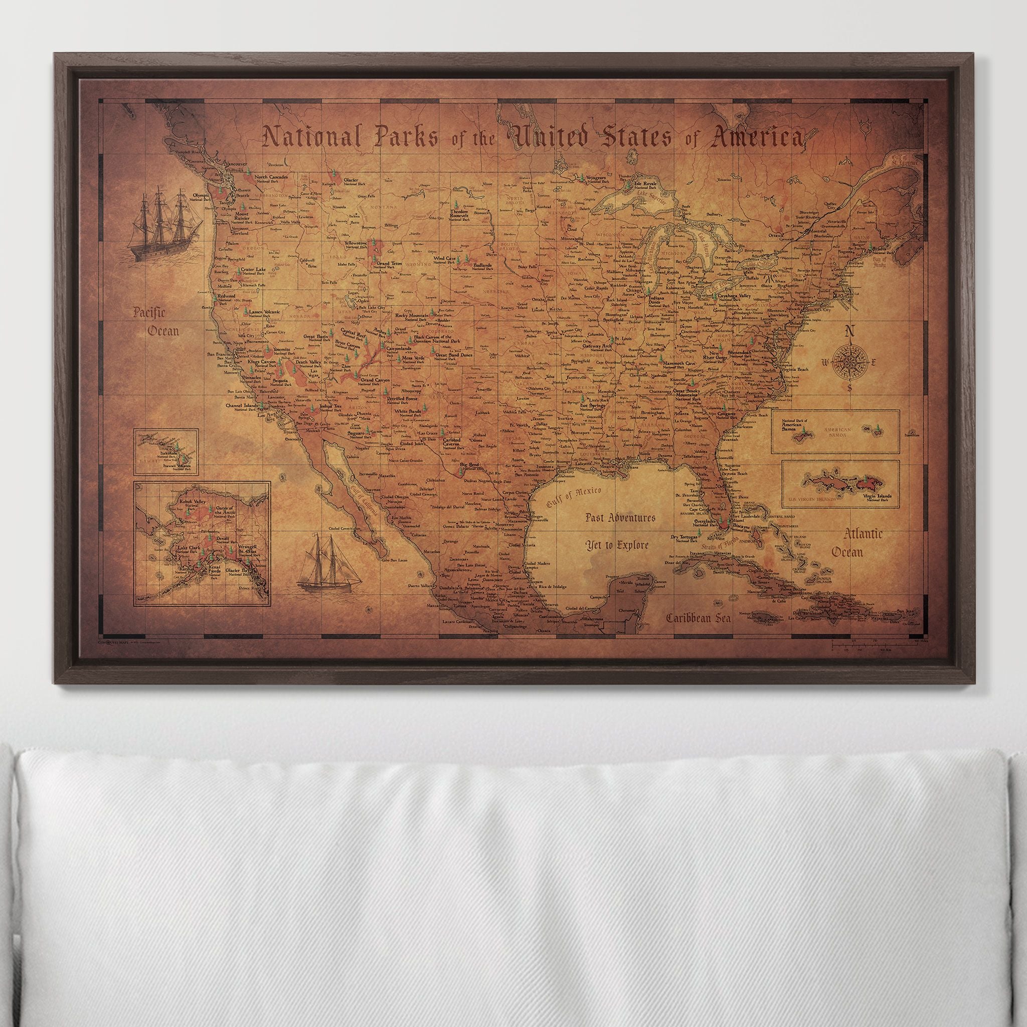 Push Pin National Parks Map (Pin Board) - Golden Aged CM Pin Board