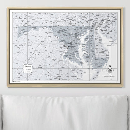 Push Pin Maryland Map (Pin Board) - Light Gray Color Splash CM Pin Board