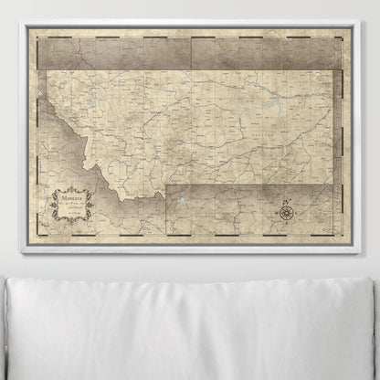 Push Pin Montana Map (Pin Board) - Rustic Vintage CM Pin Board