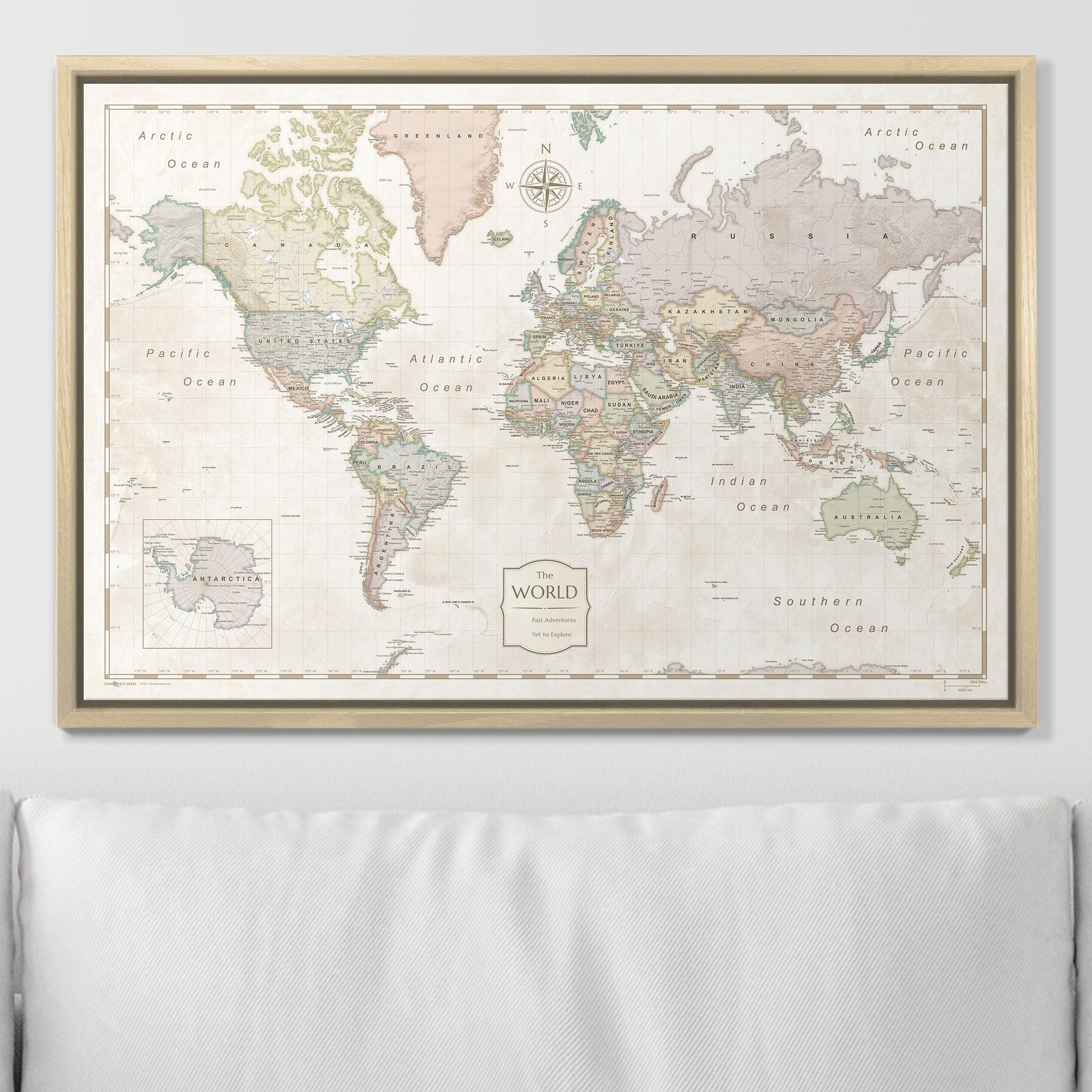 Push Pin World Map (Pin Board) - Desert Sunrise CM Pin Board