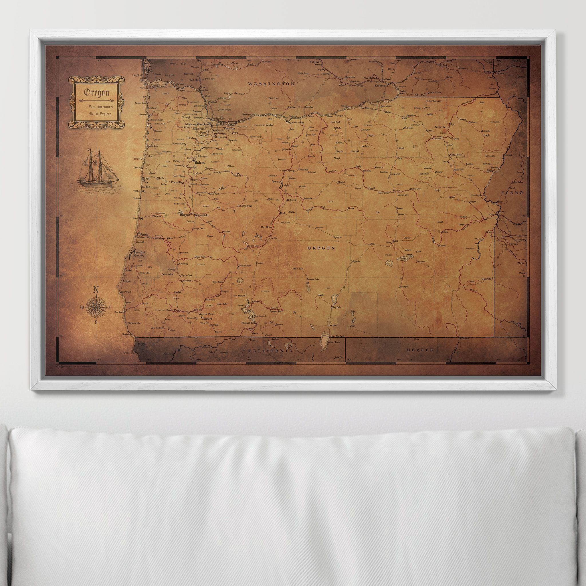 Push Pin Oregon Map (Pin Board) - Golden Aged CM Pin Board