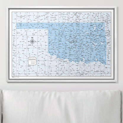 Push Pin Oklahoma Map (Pin Board) - Light Blue Color Splash CM Pin Board