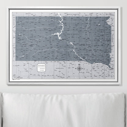 Push Pin South Dakota Map (Pin Board) - Dark Gray Color Splash CM Pin Board