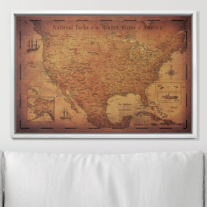 Push Pin National Parks Map (Pin Board) - Golden Aged CM Pin Board