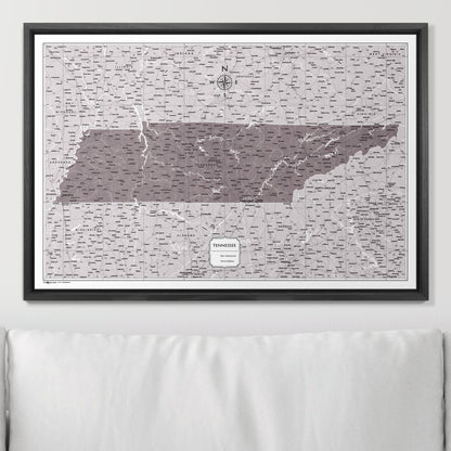 Push Pin Tennessee Map (Pin Board) - Dark Brown Color Splash CM Pin Board