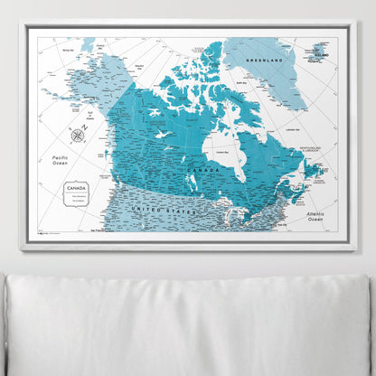 Push Pin Canada Map (Pin Board) - Teal Color Splash CM Pin Board