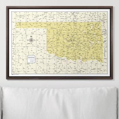 Push Pin Oklahoma Map (Pin Board) - Yellow Color Splash CM Pin Board