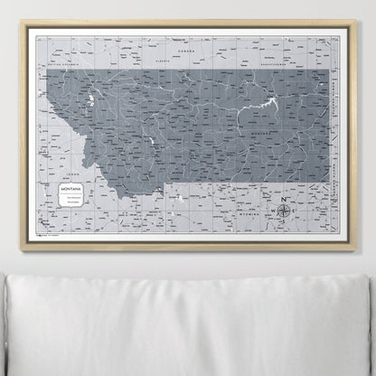 Push Pin Montana Map (Pin Board) - Dark Gray Color Splash CM Pin Board