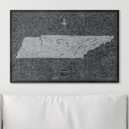 Push Pin Tennessee Map (Pin Board) - Modern Slate CM Pin Board