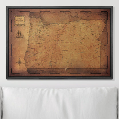 Push Pin Oregon Map (Pin Board) - Golden Aged CM Pin Board