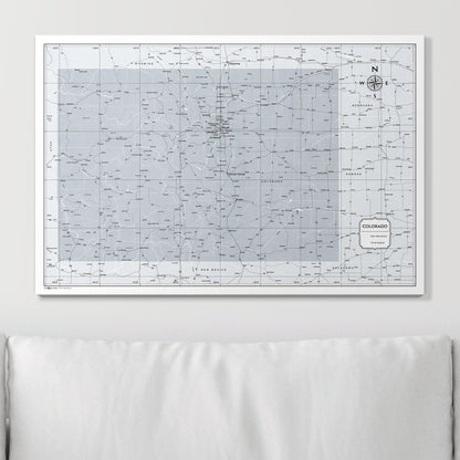 Push Pin Colorado Map (Pin Board) - Light Gray Color Splash CM Pin Board