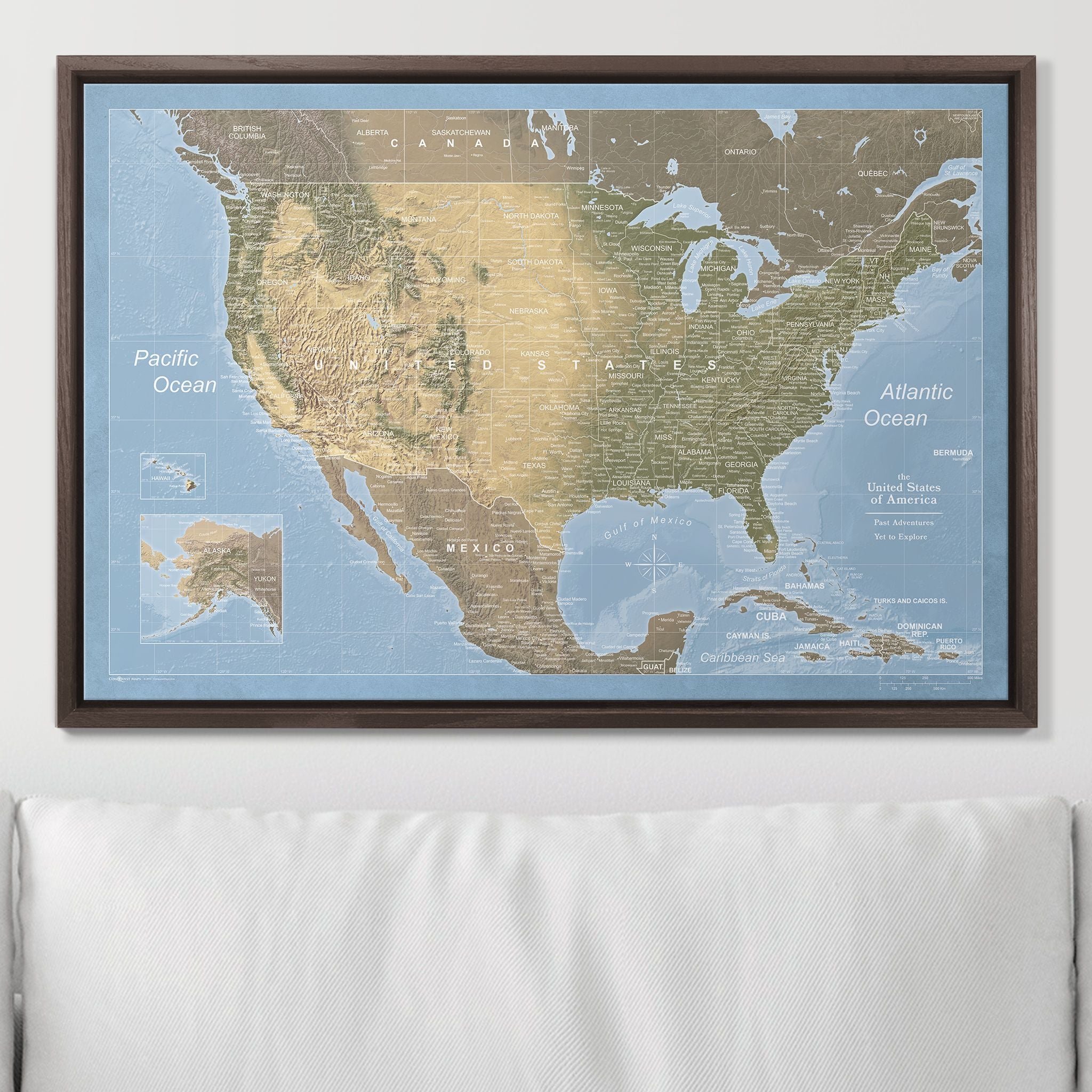 Push Pin USA Map (Pin Board) - Natural Earth CM Pin Board