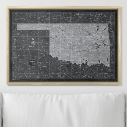 Push Pin Oklahoma Map (Pin Board) - Modern Slate CM Pin Board