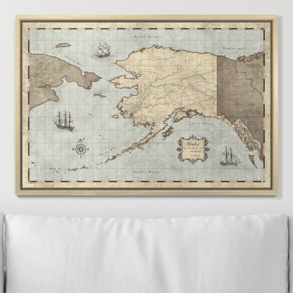 Push Pin Alaska Map (Pin Board) - Rustic Vintage CM Pin Board