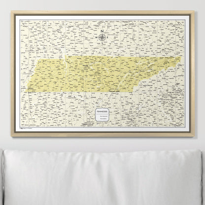 Push Pin Tennessee Map (Pin Board) - Yellow Color Splash CM Pin Board