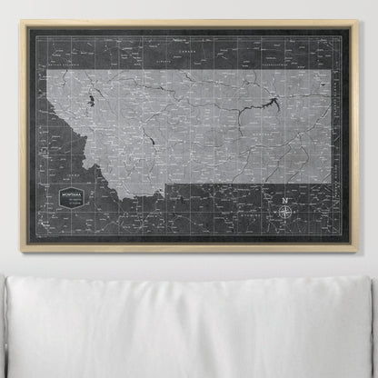 Push Pin Montana Map (Pin Board) - Modern Slate CM Pin Board